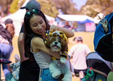 Image of women and dog at Pawesome Day Out at Richard Guelfi Reserve